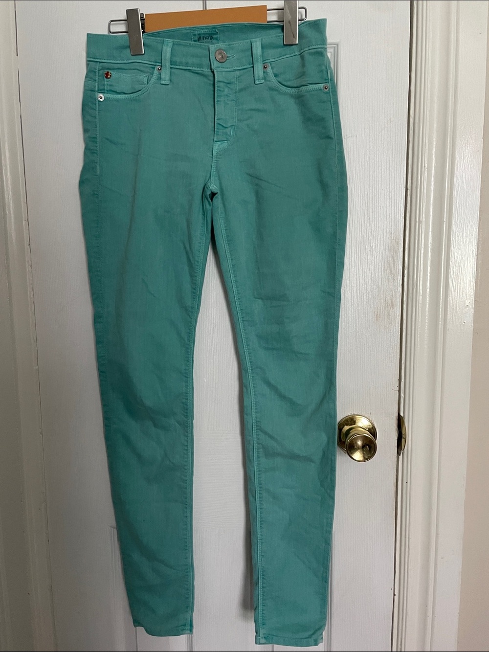 Hudson Nico Midrise Super Skinny Mint Jeans Size 25 Made in USA
